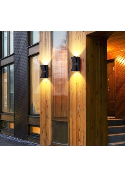 Rodos 7 Watt Modern Duvar LED Aplik 3200K Gün Işığı Çift Yönlü Iç ve Dış Mekan Aplik IP44 fırsatları