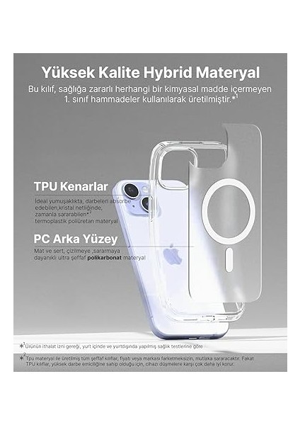 iPhone 13/14 Için Magsafe ile Uyumlu Supermatt Serisi Arkası Parmak Izi Tutmayan Sert Mat Polikarbonat Kenarları Tpu Silikon Metal Tuşlu Premium Şeffaf Kılıf Kapak (Manyetik, 13-14) indirimleri