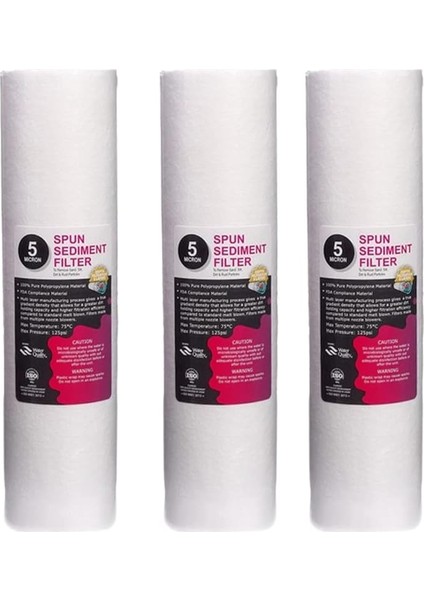 2364 5 Mikron Sediment Spun Filtre (Toz,tortu Filtre) 3 Adet