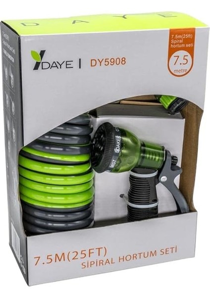 DY5908 Spiral Bahçe Sulama Hortum Seti 7,5 mt fiyatları
