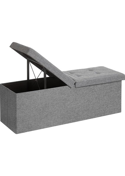 Depolama Alanlı Tabure, 110 x 38 x 38 Cm, 300 Kg'a Kadar Dayanıklı, Açık Gri LSF71G