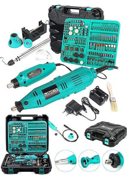 Alman 400 Watt 352 Parça 6 Kademe Devir Ayarlı Hobi Gravür Seti Mini Taşlama