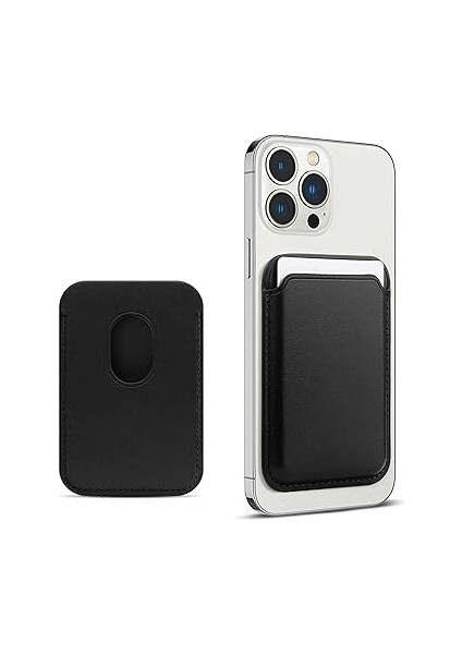 Magsafe Özellikli Kartlık, iPhone 11-12-13-14-15-16 Serisi Uyumlu, 3 Kart Kapasiteli Suni Deri Cüzdan, Siyah modelleri