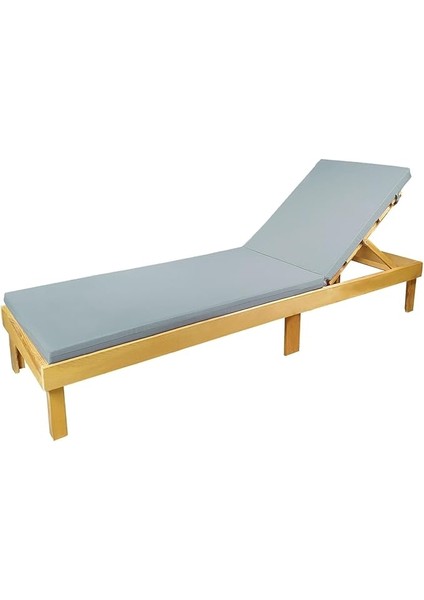 Taşınır Katlanır Şezlong Minderi Kamp Minderi Su Itici Kumaş Fermuarlı 5 Cm(Gri)