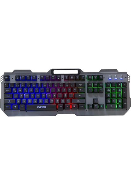 KB-197 Tıtanıo USB Aydınlatmalı Q Metal Yüzey Gaming Oyuncu Klavyesi