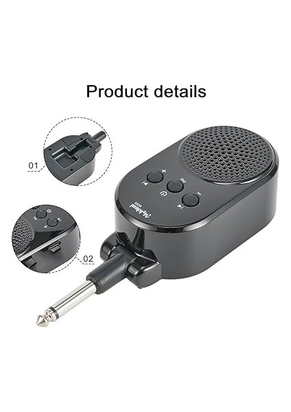 Mini Amplifikatör Gitar Amp, Mini Amplifikatör Gitar Amp 6.35MM Fiş USB Şarj Edilebilir Elektro Gitar Bas fırsatları