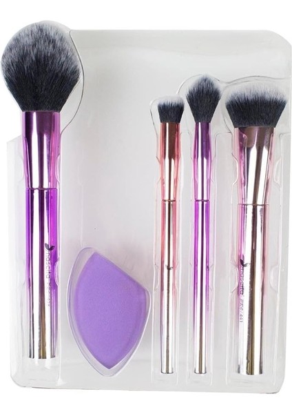 4'lü + Süngerli Metalik Fırça Seti -102