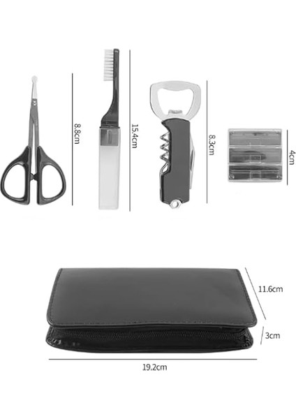 Için 13'lü Seyahat Boy Deri Çantalı Bakım Set Tırnak Makas-Cımbız-Ayna-Törpü-Jilet-Makas modelleri