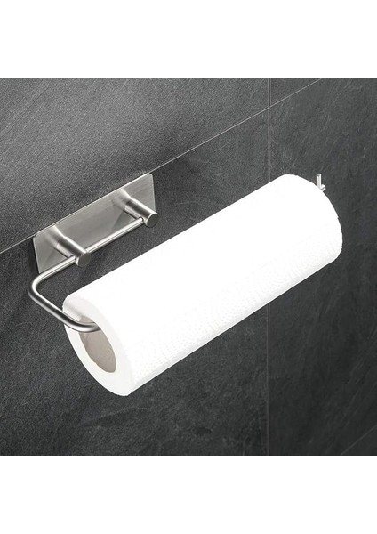 Paslanmaz Çelik Kağıt Rulo Havlu Tutucu Peçetelik - Inox - Kendinden Yapışkanlı