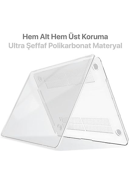 MacBook Pro M1 / M2 13'' ile Uyumlu Sert Polikarbonat Koruyucu Kılıf (A1706/A1708/A1989/A2159/A2251/A2289/A2338) (Super Şeffaf) indirimleri