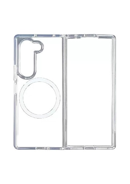 Samsung Galaxy Z Fold 7 ile Uyumlu Kılıf Şarj Özellikli Şeffaf Sert Pc Kapak Kenar Korumalı Kapak modelleri