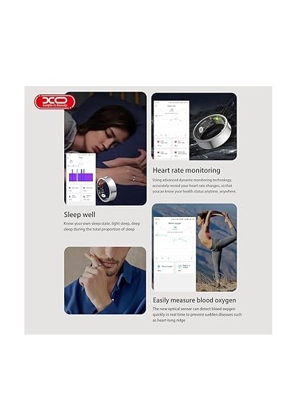 Simple Is Beauty RS01 Akıllı Yüzük, Titanyum Alaşım, Nabız ve Uyku Takibi, Hareket Sensörlü, 19.9 mm Iç Çap, El Hareketleriyle Telefon Kontrolü, Oksijen Takibi, Manyetik Şarj, Siyah fiyatları