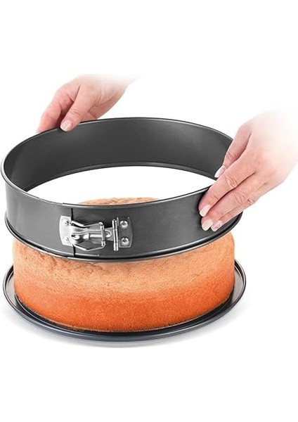 Çelik Teflon® Kek Kalıbı Kilitli Kelepçeli Yanma Yapışma Yapmayan Kilitli Yuvarlak Metal Kalıp modelleri