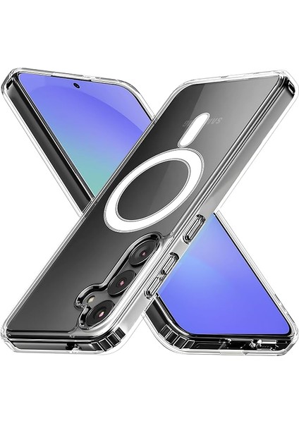 Samsung Galaxy A36 Için Şeffaf Kılıf Magsafe Aksesuarları ile Uyumlu Arkası Sert Pc Köşeleri Darbe Emici Silikon A36 Için Kılıf Sararmaya Dayanıklı Kalın Koruyucu Güçlü Manyetikli A36 Kılıf