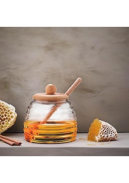 Bambu Kapaklı Cam Bal Kavanozu – 420ML | Kaşıklı & Şık Sunum Kavanozu | Doğal Ahşap Kapaklı Cam Bal Saklama Kabı fiyatları