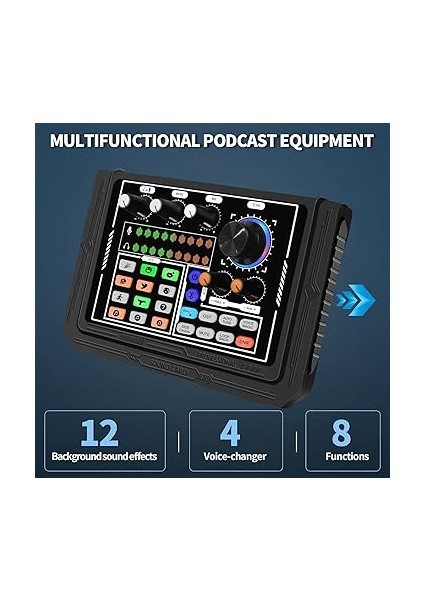Ses Kartı Youtube Kick Podcast ve Yayıncı, Ses Kartı, Dj Mikser, Taşınabilir Podcast Prodüksiyon Stüdyosu, Canlı Yayın, Kayıt, Oyun Için Kondenser Ses Kartlı Mikrofon Mikseri P800-KD8 modelleri