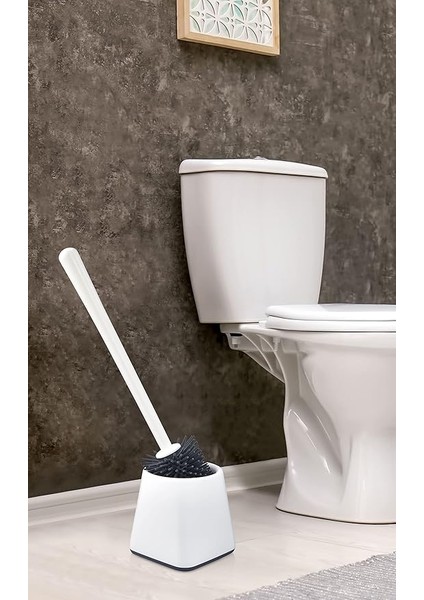 Home Silikon Wc Tuvalet Banyo Fırçası Klozet Fırçası Beyaz Kare fiyatları