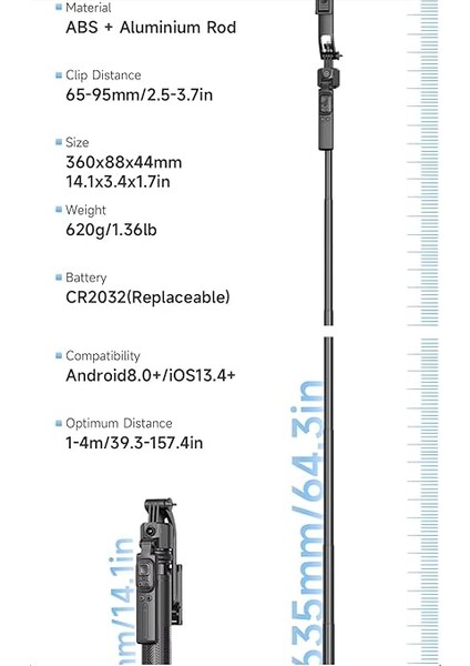 Zeka Destekli Hareketli Tripod Çubuğu Gimbal Akıllı Takip Özellikli fırsatları