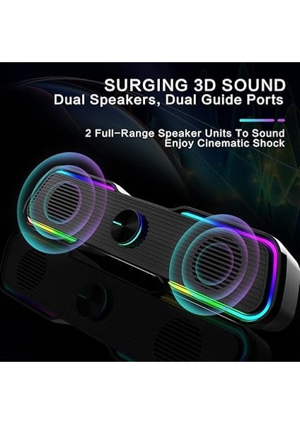 N-169B Aux Stereo 2.0 Rgb Masaüstü Gaming Oyuncu Hoparlör Speaker fiyatları