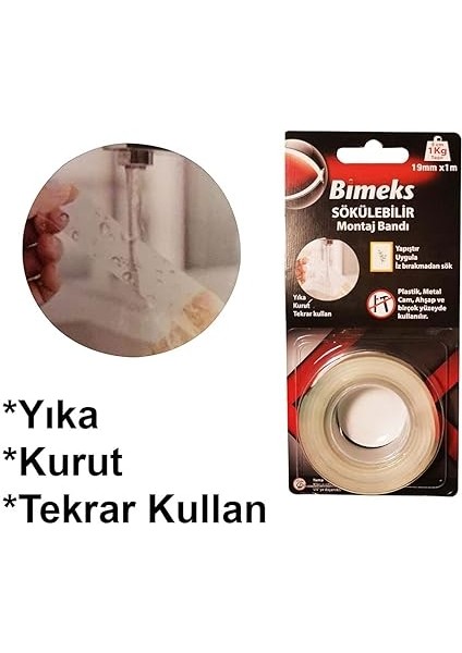 Sökülebilir Montaj Bantı 19 mm x 1 M fiyatları