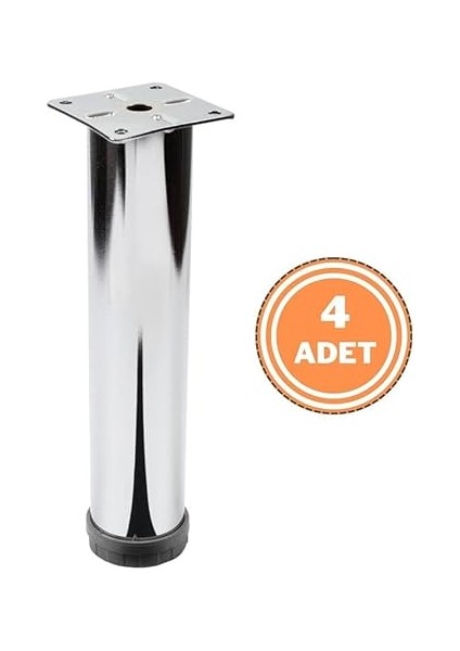 4 Adet Mobilya Ayağı Metal 20 cm Alttan Ayarlı 42 mm Krom Ayak modelleri