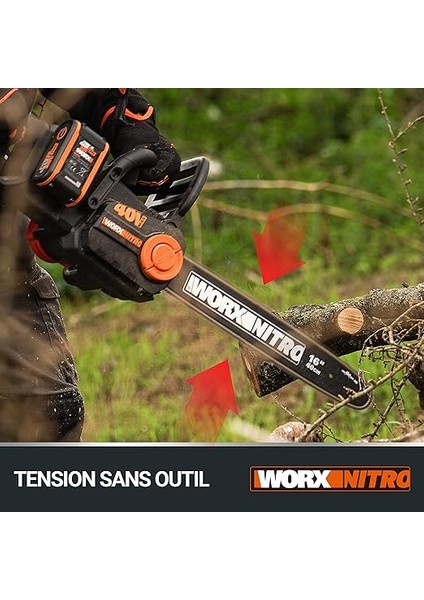 WG385E 40VOLT 4.0AH Li-Ion 40CM Profesyonel Şarjlı Kömürsüz Zincirli Testere fırsatları