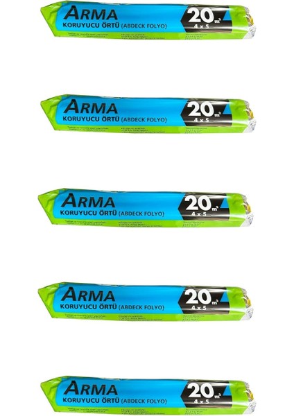 Naylon Tadilat Boya Koruyucu Örtü Poşet Folyo - 4x5 Metre - 20 M2-5 Paket