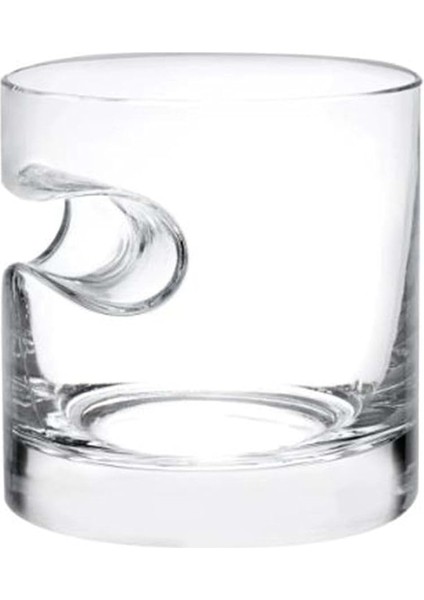 El Yapımı Cam Puro Girintili Viski Bardağı 9x9 cm
