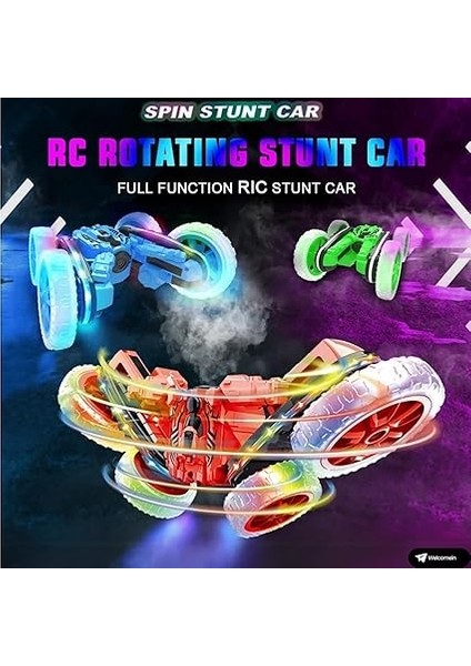 Ghz Uzaktan Kumandalı Full Fonksiyon Şarjlı LED Işıklı 4x4 Buhar Duman Atan Akrobat Araba (Kırmızı) modelleri
