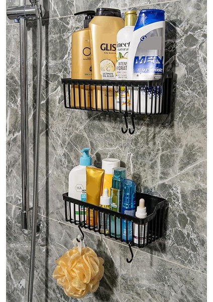 Yapışkanlı Banyo Rafı, 2'li Banyo Düzenleyici, Duş Rafı Organizer Şampuanlık, Duşakabin Rafı, Banyo Organizeri, Banyo Askısı Plastik indirimleri