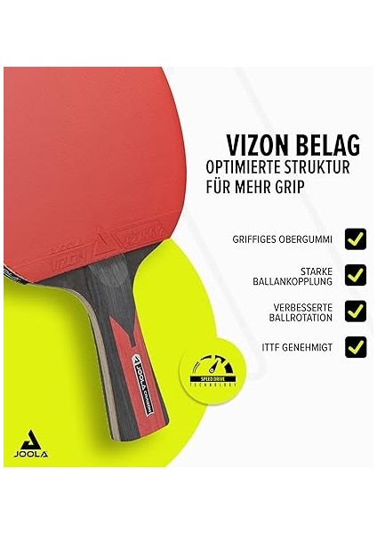 Tischtennis Set Duo Carbon 2 Tischtennisschläger + 3 Tischtennisbälle + Tischtennishülle, Rot/schwarz, 6-Teilig fırsatları