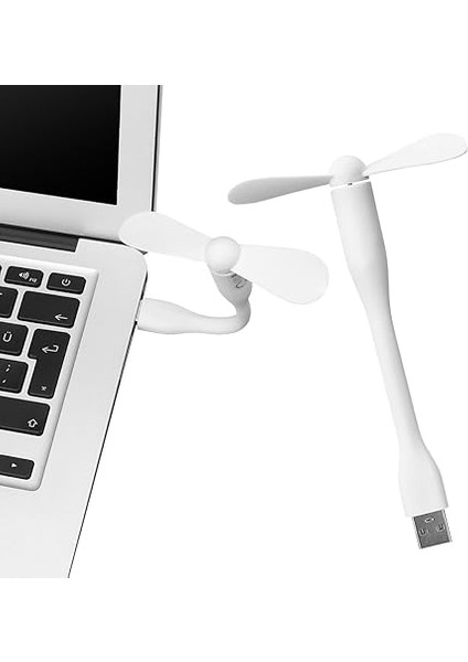 Beyaz Esnek USB Fan, Mini Vantilatör, Soğutucu, USB Girişli, Powerbank ile Çalışabilir, Taşınabilir, fiyatları