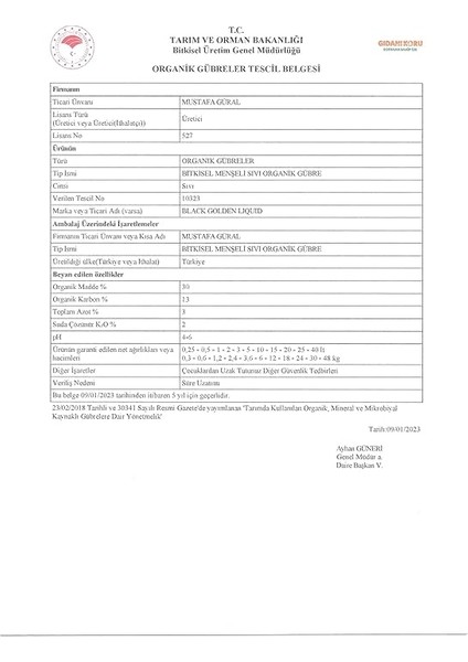 Black Golden Liquid 5 Lt (Bitkisel Menşeli Sıvı Organik Gübre) fırsatları
