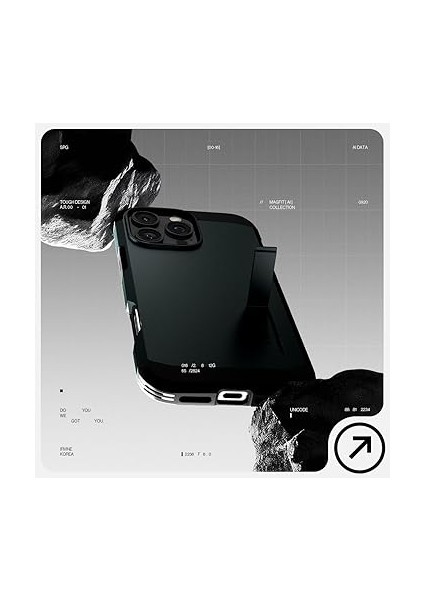 iPhone 16 Pro Ekstra Dayanıklı Magsafe Kılıf Tough Armor Ai Hava Kanalı Teknolojisi™ Askeri Sınıf Koruma Magfit Kickstand'lı Abyss Green Çift Katman Kapak - ACS08148 modelleri