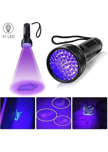 Ultraviyole Fener, Mor Işık Uv El Feneri 51 Led, 395 Nm Uv El Feneri fiyatları