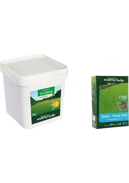 Tamir Yama Çim Tohumu - Prestige Genel Bakım Çim Gübresi 5 kg - Çim Bakım Paketi