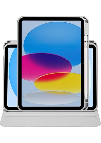 Ipad 11 Inç A16 (11.nesil) 2025 ile Uyumlu Kalem Bölmeli 360 Dönebilen Kapaklı Kılıf A3355, Gri fırsatları