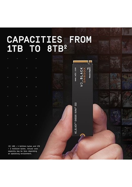 SN850X Nvme SSD 2 Tb Dahili SSD (Oyun Belleği, Pcıe Gen4 Teknolojisi, Okuma 7.300 Mb/sn, Yazma 6.600 Mb/sn), Siyah fırsatları