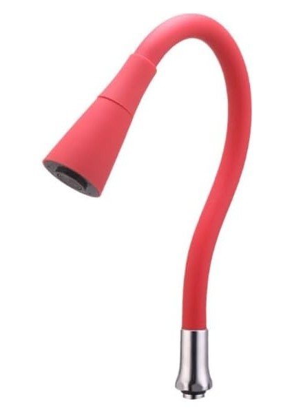 Esnek Silikon Musluk Başlığı – Kıvrılabilir ve Oynar Başlıklı, Musluk Uzatma Aparatı | Mutfak ve Banyo Bataryaları Için Ayarlanabilir Su Yönlendirici 52 cm Kırmızı