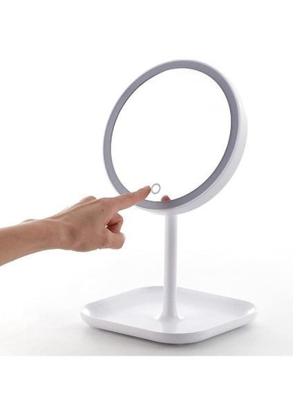 Of Myth - 1x+5x Zoom 23 LED Işıklı Makyaj Aynası, 360° Döner, Dokunmatik Sensörlü, Kablolu – Kablosuz Kullanım