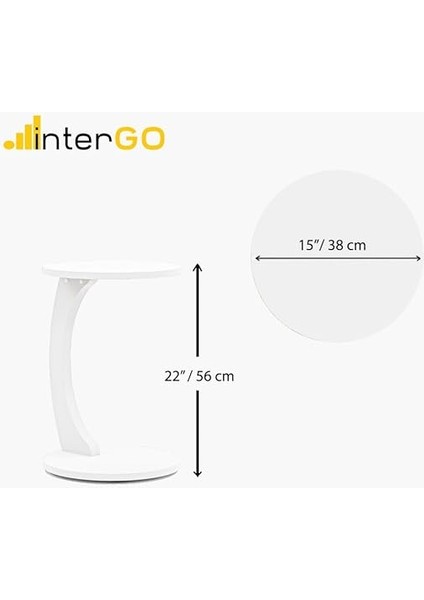 Tekerlekli C Sehpa Koltuk Sehpası Yan Sehpa Zigon Sehpa Servis Sehpası - Beyaz fiyatları