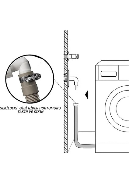 ve Bulaşık Makinesi Gider Hortumu Çekvalfi, Ø50 Mm, Haşere ve Koku Önleyici, Kolay Montajlı modelleri