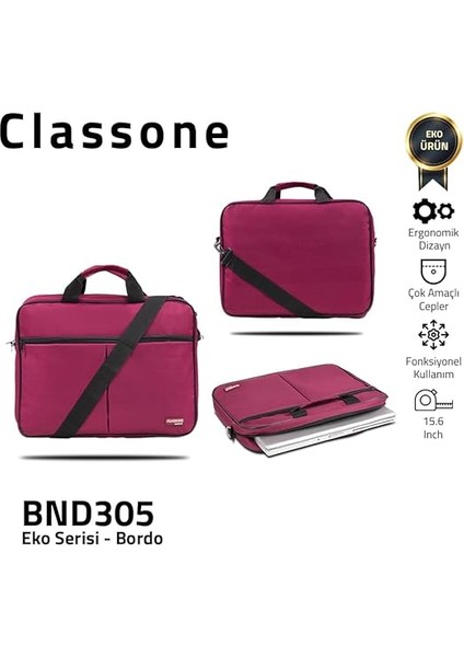 15.6 Inç BND305 Eko Serisi 15.6 Inç Uyumlu Notebook Çantası, Bordo fiyatları