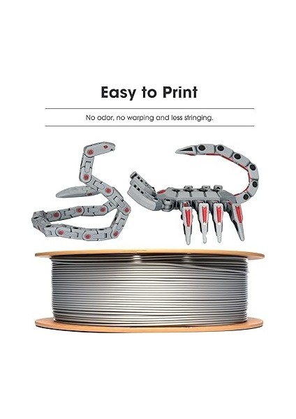 Pla Filament 1.75MM, Pla Basic Yüksek Hızlı 3D Yazıcı Filamenti Boyutsal Doğruluk +/- 0.03MM, 1kg Makara (2.2 Lbs) Yüksek Hızlı Yazıcılar Için Süper Hızlı Pla Filament, Soğuk Beyaz fırsatları