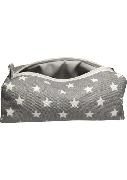 Desenli Astarlı Yıkanabilir Bez Kalemlik Kalem Kutusu Gri fiyatları