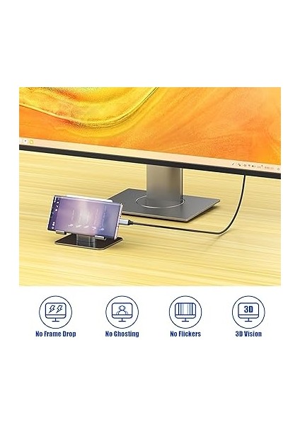 Type-C To HDMI Kablosu 4K 2m, Usb-C Erkek – HDMI Erkek, Thunderbolt 3/4 Uyumlu, Surface Pro 7/8/9, iPad Pro/air 2020/2022, Huawei Mate 40, 1.8 Metre indirimleri
