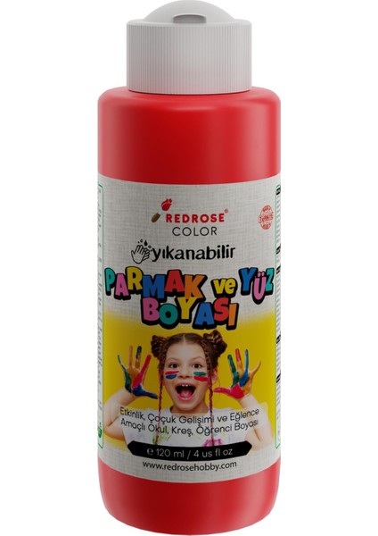 Rose Kırmızı Parmak Boyası 120 ml