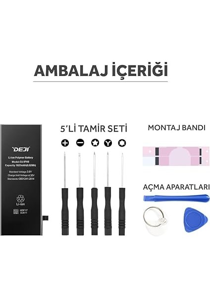 iPhone 8 ile Uyumlu Batarya Mucize Batarya Deji - Orijinal Mah Kapasite indirimleri