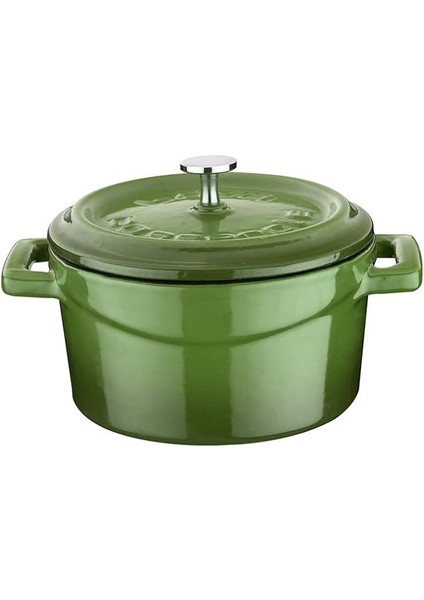 Metal Döküm Mini Tencere, 10 Cm, 0.35 L Hacim, Yeşil