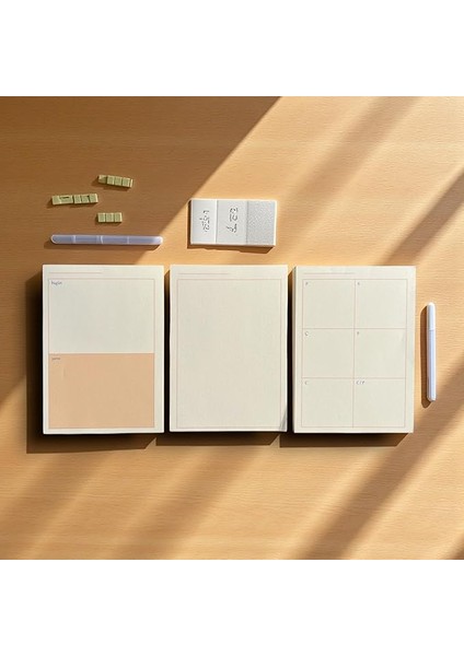 Tanıtım 3’lü Masaüstü Planlayıcı Seti – Bugün & Yarın & Haftalık Plan | Noktalı Sayfa | Koparılabilir Blok | 3 x 80 Yaprak | 90 gr Ivory Kağıt